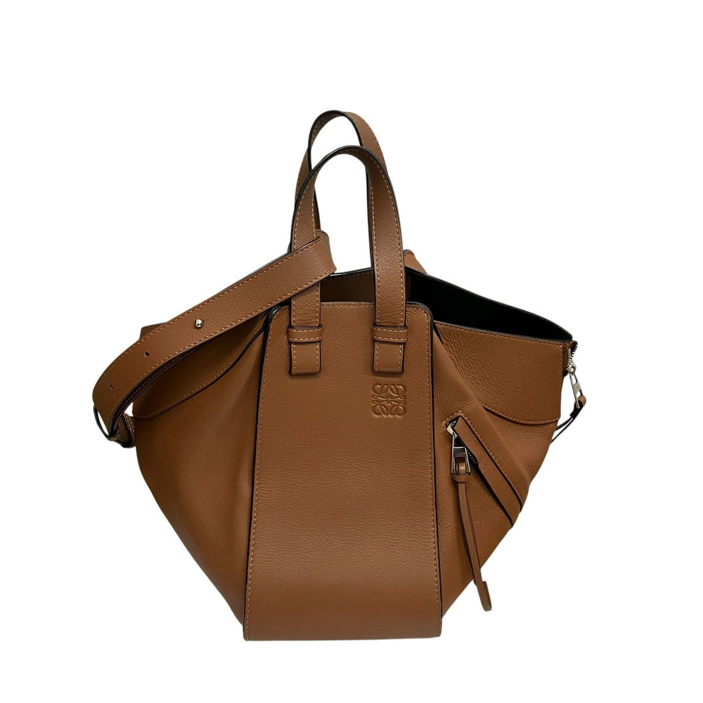 Loewe Hammock Leather Top Handle Bag Brown